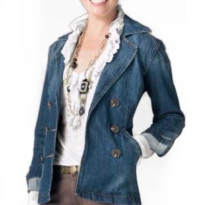 Cabi double breasted denim jean jacket